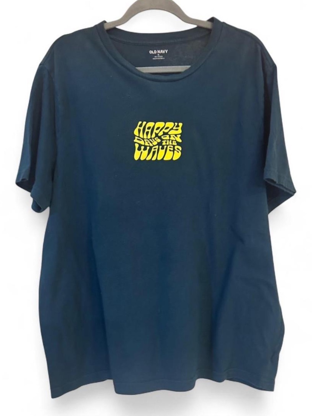 Old Navy Men’s Navy Surf Wave Graphic Print Jersey T-Shirt, XL Regular
